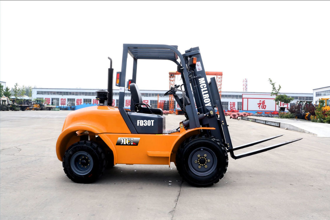 Easy Maintenance Diesel All-Terrain Forklift Truck Overhead Guard Height 2210 Mm